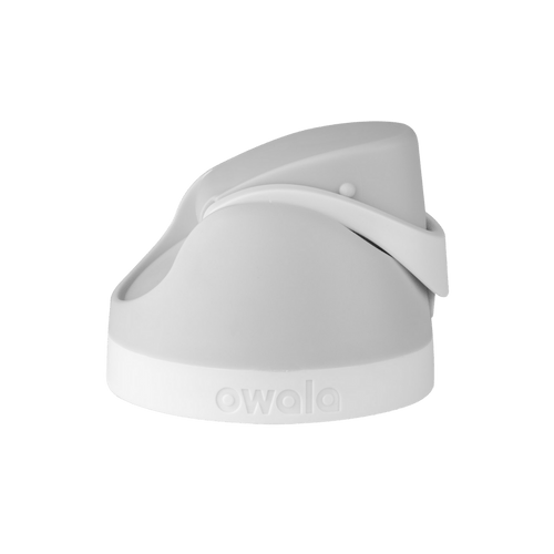 Owala FreeSip replacement lid in Shy Marshmallow, soft white body with white carry loop, lid detail view