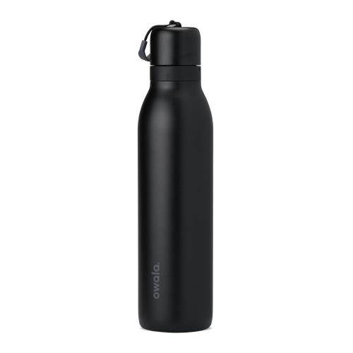 FreeSip Twist 24oz in Black (matte black body, black lid and loop), shown